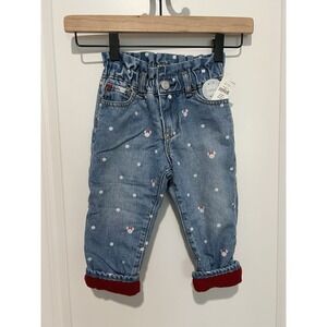 babyGap | Disney Minnie Mouse Just Like‎ Mom Fleece-Lined Jeans - Size 2 Years